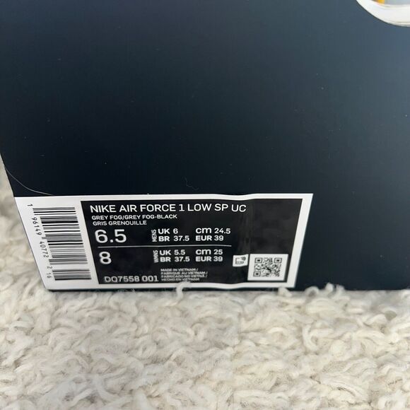 Nike Air Force 1 Low SP UC grey fog / black sneaker shoes mens 6.5 women 8 - Picture 4 of 11